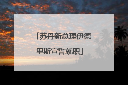 苏丹新总理伊德里斯宣誓就职