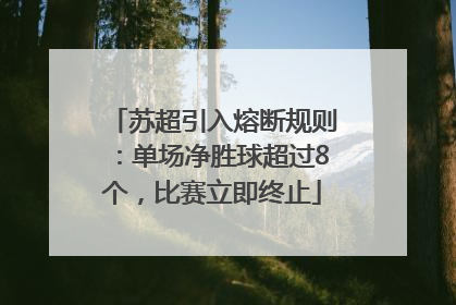 苏超引入熔断规则：单场净胜球超过8个，比赛立即终止