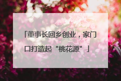董事长回乡创业，家门口打造起“桃花源”