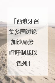西班牙召集多国讨论加沙局势 呼吁制裁以色列