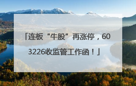 连板“牛股”再涨停，603226收监管工作函！