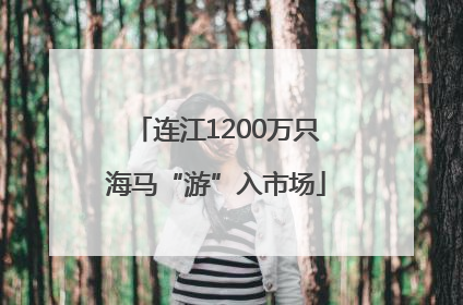 连江1200万只海马“游”入市场