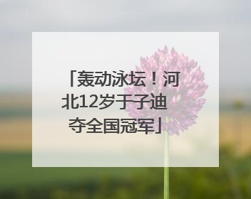 轰动泳坛！河北12岁于子迪夺全国冠军