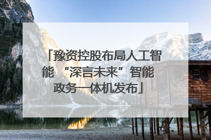 豫资控股布局人工智能 “深言未来”智能政务一体机发布