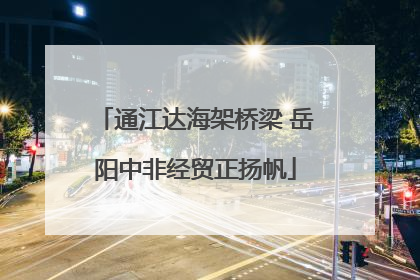 通江达海架桥梁 岳阳中非经贸正扬帆