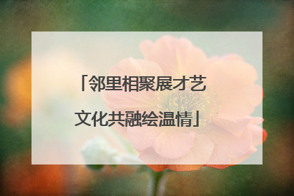 邻里相聚展才艺 文化共融绘温情