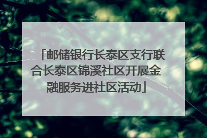 邮储银行长泰区支行联合长泰区锦溪社区开展金融服务进社区活动