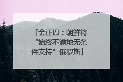 金正恩：朝鲜将“始终不渝地无条件支持”俄罗斯