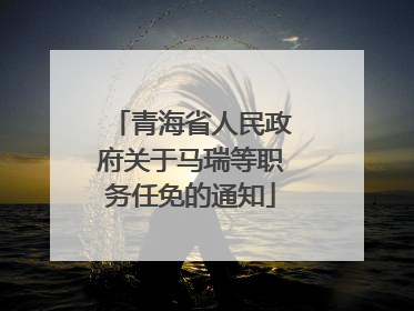 青海省人民政府关于马瑞等职务任免的通知