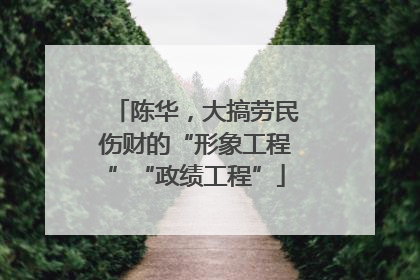 陈华，大搞劳民伤财的“形象工程”“政绩工程”