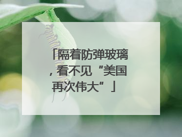 隔着防弹玻璃，看不见“美国再次伟大”