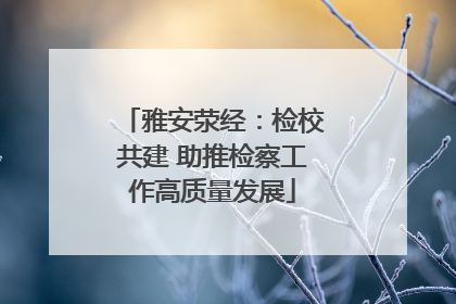 雅安荥经：检校共建 助推检察工作高质量发展