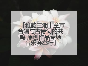 雅韵三湘丨童声合唱与古诗词的共鸣 原创作品专场音乐会举行