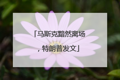 马斯克黯然离场，特朗普发文