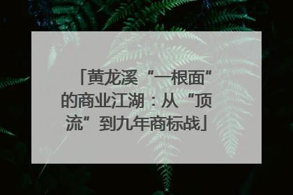 黄龙溪“一根面”的商业江湖：从“顶流”到九年商标战