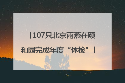 107只北京雨燕在颐和园完成年度“体检”