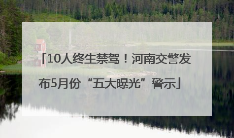 10人终生禁驾！河南交警发布5月份“五大曝光”警示
