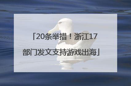 20条举措！浙江17部门发文支持游戏出海