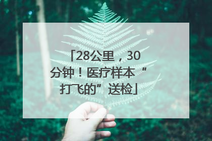 28公里，30分钟！医疗样本“打飞的”送检