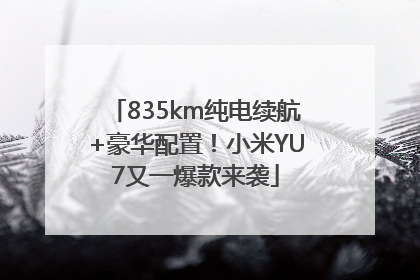 835km纯电续航+豪华配置！小米YU7又一爆款来袭