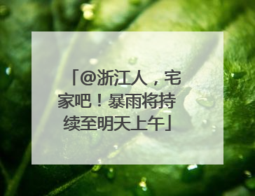 @浙江人，宅家吧！暴雨将持续至明天上午