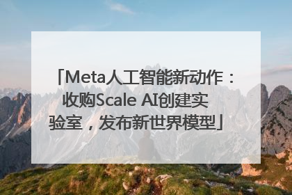 Meta人工智能新动作：收购Scale AI创建实验室，发布新世界模型